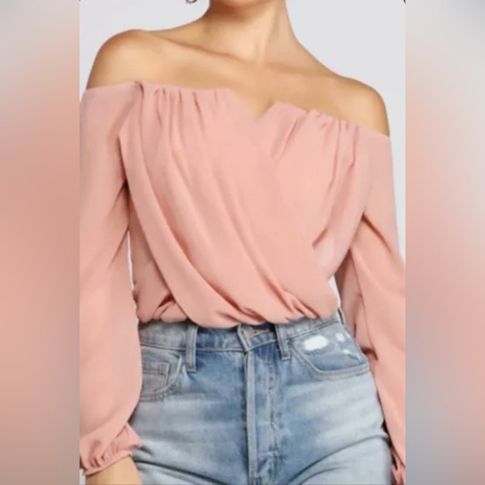 Off the shoulder pink top